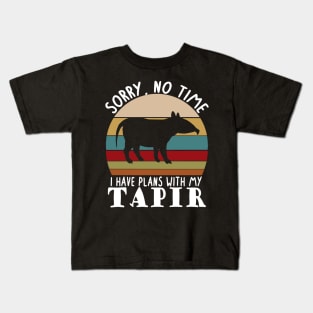 Retro tapir sunset animal love fan Kids T-Shirt